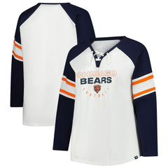 Fanatics Chicago Bears Women's Plus Size Redzone Lace Up Long Sleeve T-Shirt White