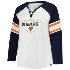Fanatics Chicago Bears Women's Plus Size Redzone Lace Up Long Sleeve T-Shirt White