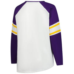 Fanatics Minnesota Vikings Women's Plus Size Redzone Lace Up Long Sleeve T-Shirt White