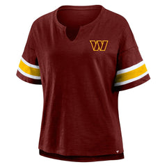 Fanatics Washington Commanders Women's Plus Size Redzone Notch Neck T-Shirt Burgundy