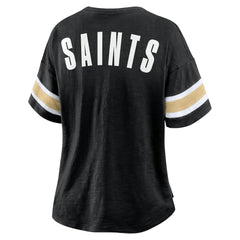 Fanatics New Orleans Saints Women's Plus Size Redzone Notch Neck T-Shirt Black