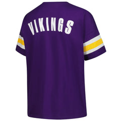 Fanatics Minnesota Vikings Women's Plus Size Redzone Notch Neck T-Shirt Purple