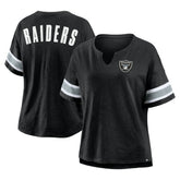 Fanatics Las Vegas Raiders Women's Plus Size Redzone Notch Neck T-Shirt Black
