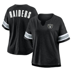 Fanatics Las Vegas Raiders Women's Plus Size Redzone Notch Neck T-Shirt Black