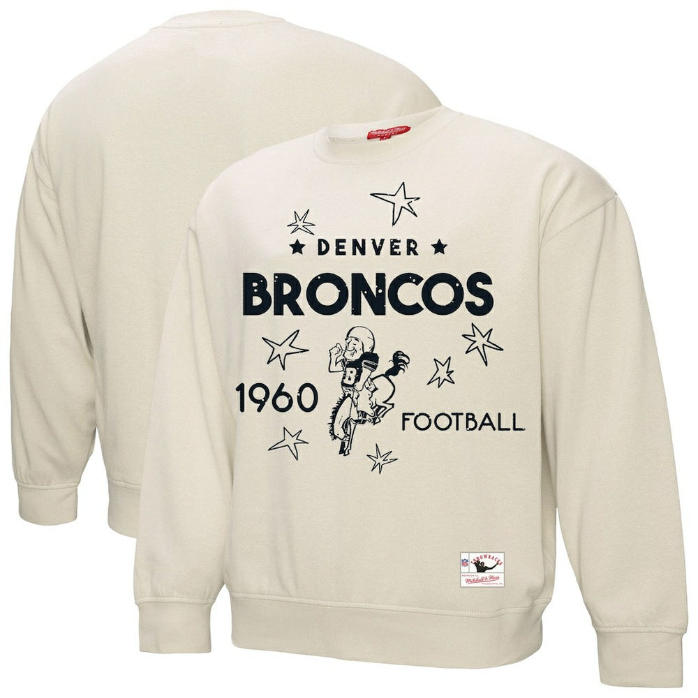 Mitchell & Ness Denver Broncos Women's Plus Size Shooting Star Sweatshirt Cream