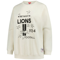 Mitchell & Ness Detroit Lions Women's Plus Size Shooting Star Sweatshirt Cream