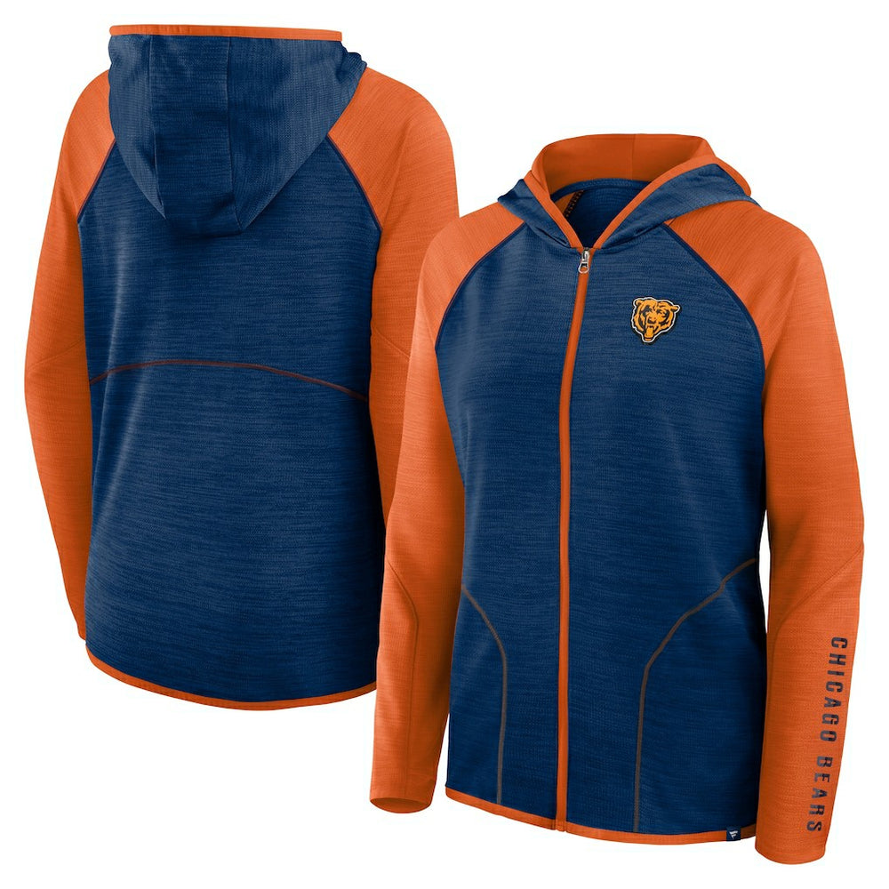 Fanatics Chicago Bears Women's Plus Size End Around Pass Full-Zip Hoodie Navy