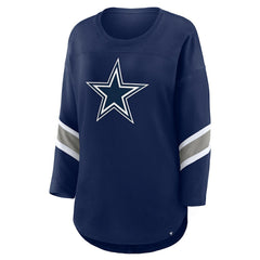 Fanatics Dallas Cowboys Women's Plus Size Redzone 3/4-Sleeve Scoop Neck T-Shirt Navy