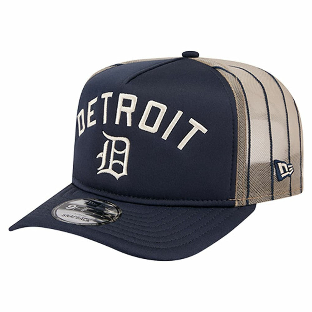 Detroit Tigers New Era Vintage Arched Foam Front 9FIFTY A-Frame Adjustable Trucker Hat - Navy - New Era Discount