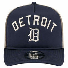 Detroit Tigers New Era Vintage Arched Foam Front 9FIFTY A-Frame Adjustable Trucker Hat - Navy - New Era Discount