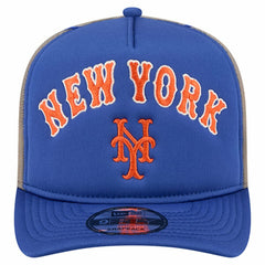 New York Mets New Era Vintage Arched Foam Front 9FIFTY A-Frame Adjustable Trucker Hat - Royal - New Era Discount