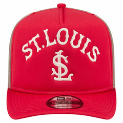 St. Louis Cardinals New Era Vintage Arched Foam Front 9FIFTY A-Frame Adjustable Trucker Hat - Red - New Era Sale