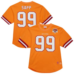 Mitchell & Ness Warren Sapp Tampa Bay Buccaneers Retired Player Name & Number Mesh Top Orange