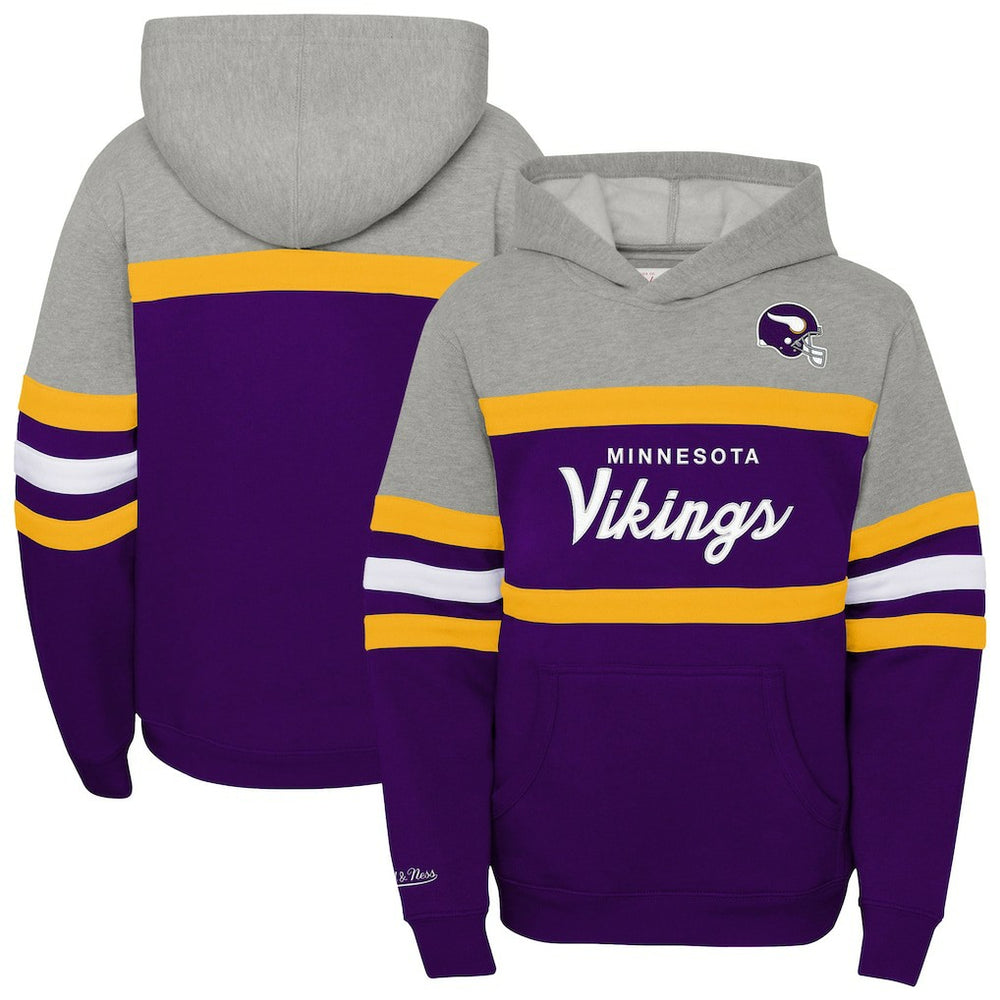 Mitchell & Ness Minnesota Vikings Youth Throwback Head Coach Pullover Hoodie Purple