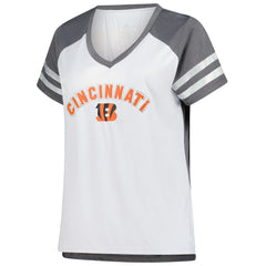 Fanatics Joe Burrow Cincinnati Bengals Women's Plus Size Bling V-Neck T-Shirt White