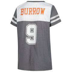 Fanatics Joe Burrow Cincinnati Bengals Women's Plus Size Bling V-Neck T-Shirt White