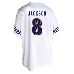 Fanatics Lamar Jackson Baltimore Ravens Women's Plus Size Fashion Jersey White