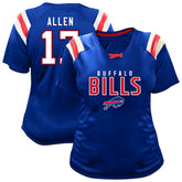 Fanatics Josh Allen Buffalo Bills Women's Plus Size Name & Number Raglan Lace V-Neck T-Shirt Royal