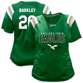Fanatics Saquon Barkley Philadelphia Eagles Women's Plus Size Name & Number Raglan Lace V-Neck T-Shirt Kelly Green
