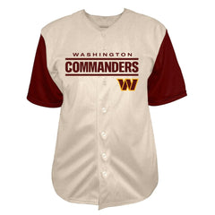 Fanatics Jayden Daniels Washington Commanders Big & Tall Baseball Button-Up Shirt Cream
