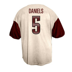Fanatics Jayden Daniels Washington Commanders Big & Tall Baseball Button-Up Shirt Cream
