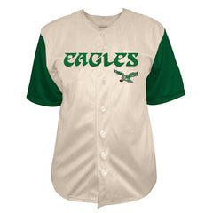 Fanatics Saquon Barkley Philadelphia Eagles Big & Tall Baseball Button-Up Shirt Cream