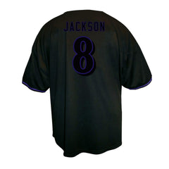 Fanatics Lamar Jackson Baltimore Ravens Big & Tall Baseball Button-Up Shirt Black