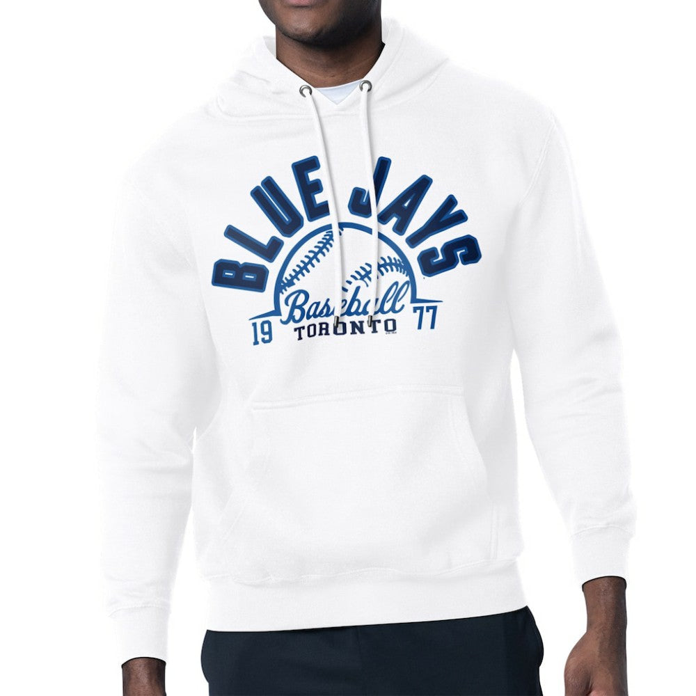 Toronto Blue Jays Starter Half Ball Team Graphic Pullover Hoodie - White - MLB Sale
