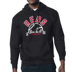 Cincinnati Reds Starter Half Ball Team Graphic Pullover Hoodie - Black - MLB Online