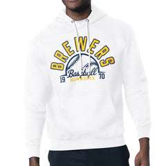 Milwaukee Brewers Starter Half Ball Team Graphic Pullover Hoodie - White - MLB on Sale