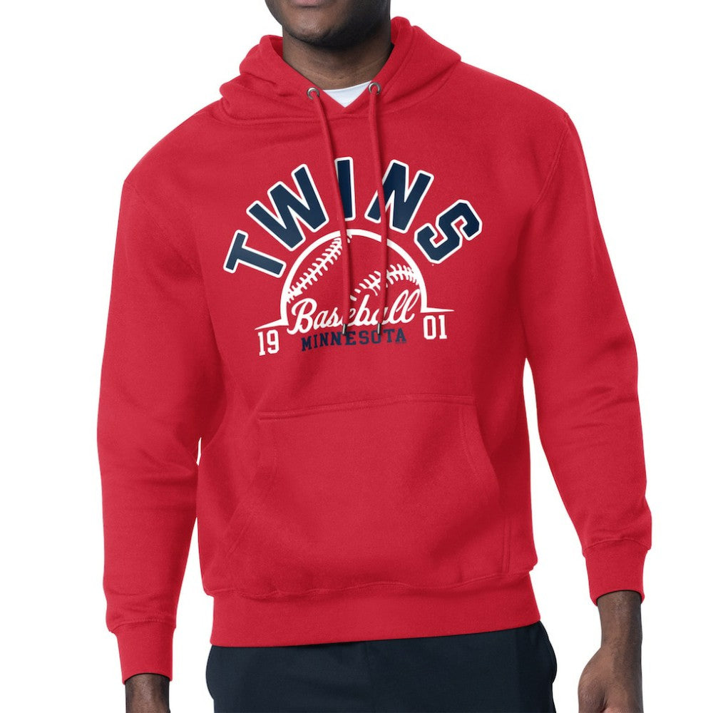Minnesota Twins Starter Half Ball Team Graphic Pullover Hoodie - Red - MLB Lifestyle
