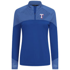 Texas Rangers Levelwear Women's Classic Stripes Insignia 2.0 Raglan Quarter-Zip Top - Royal - MLB on Sale
