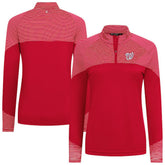 Washington Nationals Levelwear Women's Classic Stripes Insignia 2.0 Raglan Quarter-Zip Top - Red - MLB Sale