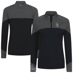 Colorado Rockies Levelwear Women's Classic Stripes Insignia 2.0 Raglan Quarter-Zip Top - Black - MLB Online