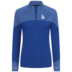 Los Angeles Dodgers Levelwear Women's Classic Stripes Insignia 2.0 Raglan Quarter-Zip Top - Royal - MLB Discount