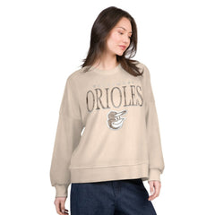 Baltimore Orioles G-III 4Her by Carl Banks Women's Oversized Vet II Sweatshirt - Sand - MLB Sale