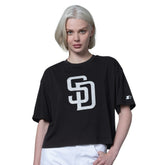 San Diego Padres Starter Women's Holy Grail Boxy Cropped T-Shirt - Black - MLB Online