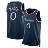 Tyrese Maxey Philadelphia 76ers Unisex 2025/26 Swingman Jersey Navy City Edition | Nike