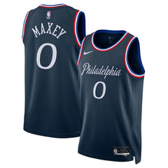 Tyrese Maxey Philadelphia 76ers Unisex 2025/26 Swingman Jersey Navy City Edition | Nike