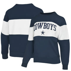 Dallas Cowboys Lauren James Women's Bling Colorblock Terry Sweatshirt Navy