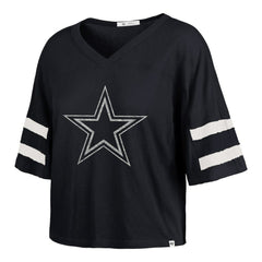 47 brand Dallas Cowboys '47 Women's Premier Scout Cropped V-Neck T-Shirt Navy