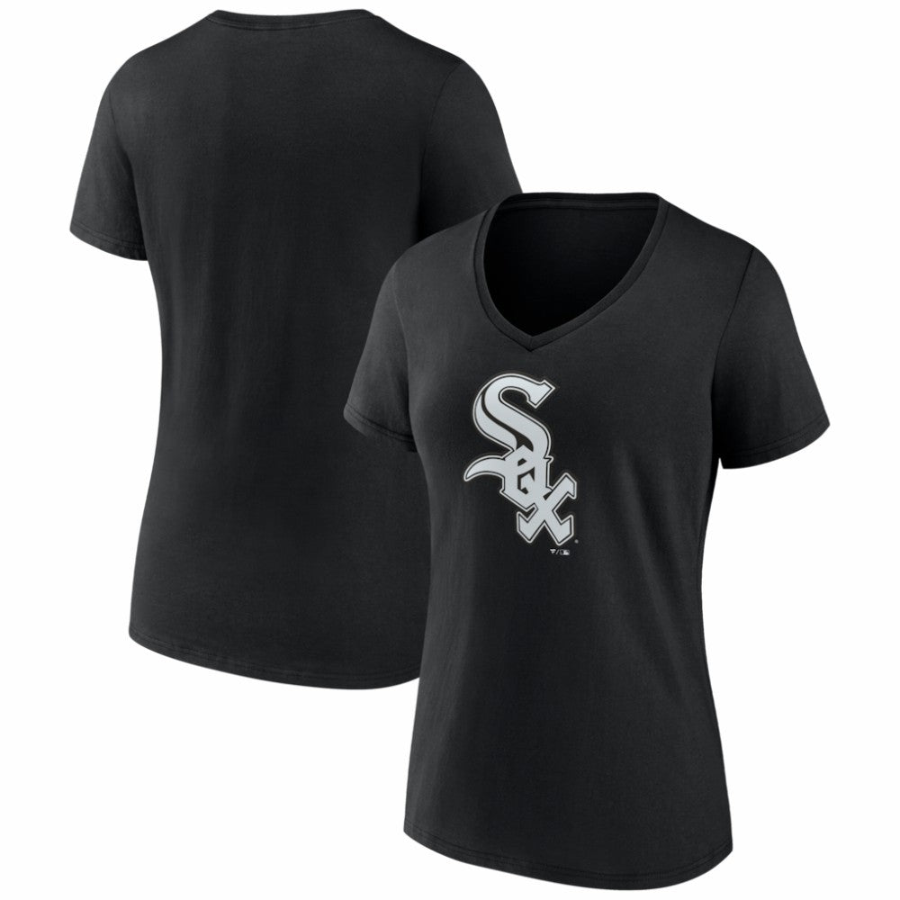 Chicago White Sox Women's Logo V-Neck T-Shirt - Black - MLB Sale