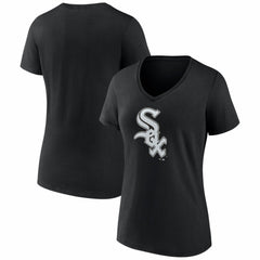 Chicago White Sox Women's Logo V-Neck T-Shirt - Black - MLB Sale