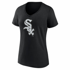 Chicago White Sox Women's Logo V-Neck T-Shirt - Black - MLB Sale