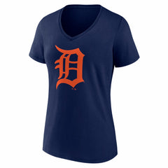 Detroit Tigers Women's Logo V-Neck T-Shirt - Navy - MLB on Sale