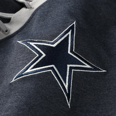 Dallas Cowboys New Era Women's Plus Size Throwback Lace-Up Long Sleeve T-Shirt Navy
