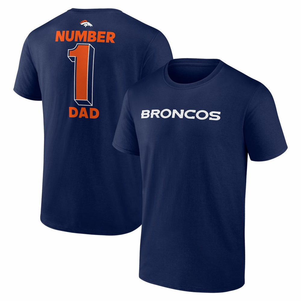 Denver Broncos #1 Dad Jersey T-Shirt Navy