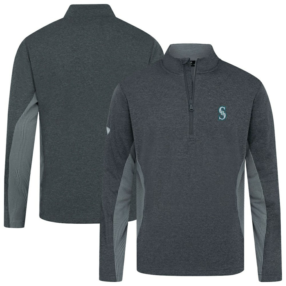 Seattle Mariners Levelwear Waffle Insignia 2.0 Quarter-Zip Pullover - Heather Black - MLB Discount