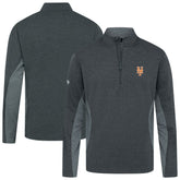 New York Mets Levelwear Waffle Insignia 2.0 Quarter-Zip Pullover - Heather Black - MLB Discount