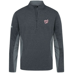 Washington Nationals Levelwear Waffle Insignia 2.0 Quarter-Zip Pullover - Heather Black - MLB Discount